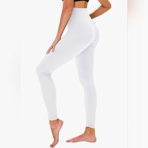 Women's Leggings | White | High Waisted | Full Length | Buttery Soft Yoga Pants